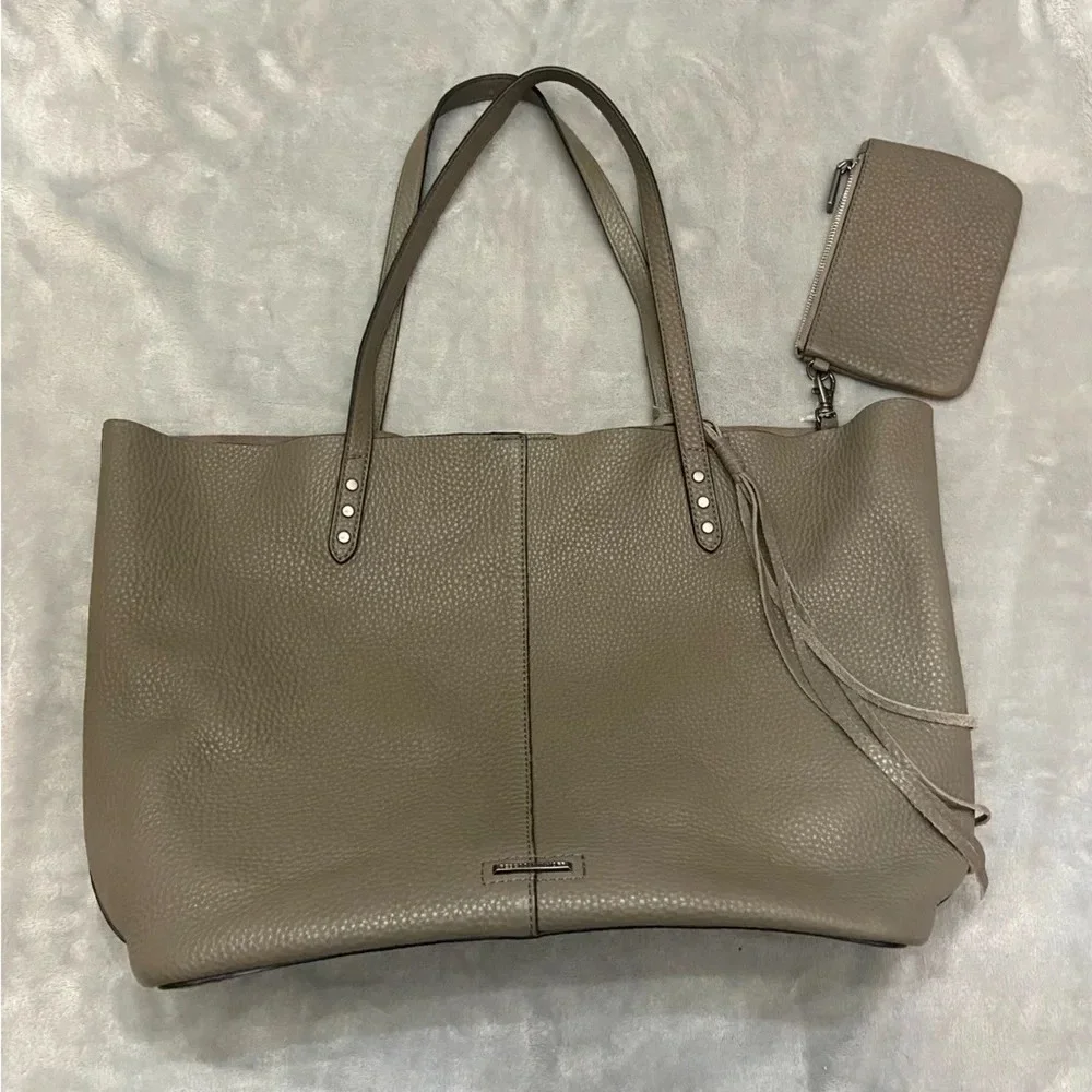 Rebecca Minkoff Pebbled Leather Tote Bag with Pouch